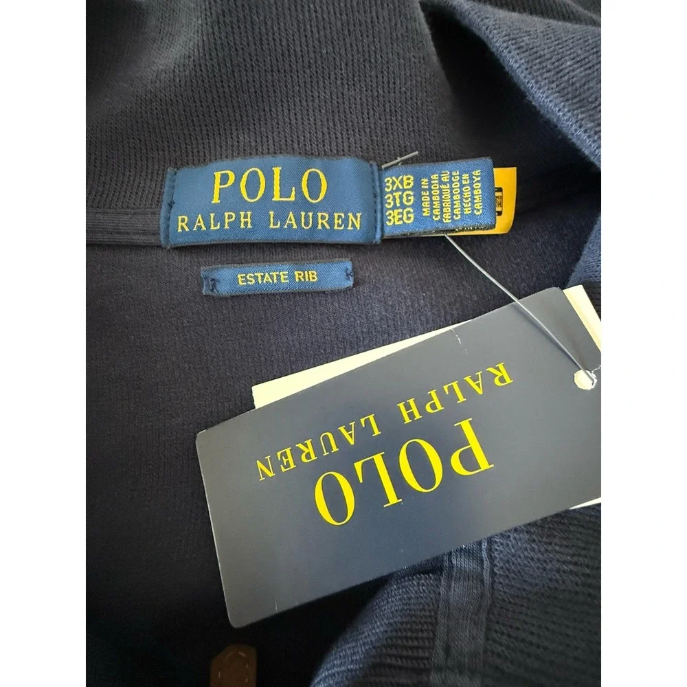 Polo Ralph Lauren Estate Rib Quarter Zip Pullover 3XB Cruise Navy Sweater NWT